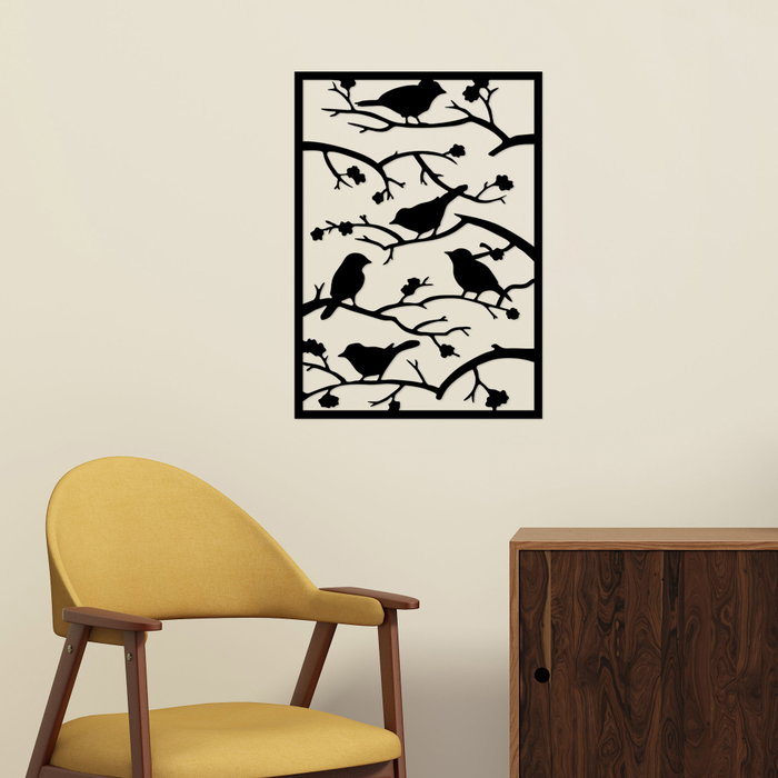 Wallity Tree Branch Birds Escultura de pared de metal negra Wallity Tree Branch Birds Escultura de pared de metal negra